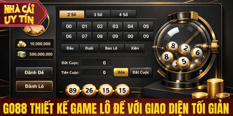 Go88 thiết kế game lô đề với giao diện tối giản